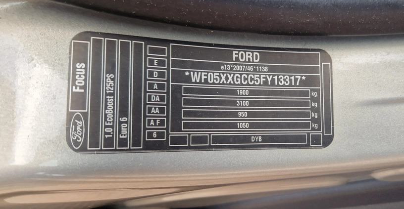 Ford Focus cena 33500 przebieg: 178341, rok produkcji 2016 z Tarczyn małe 631